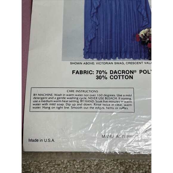 VTG 90s New Retro Pink Andover Crescent Valance 60x16” & 2‎ Ruffled Tiers 28x36” - Picture 7 of 8